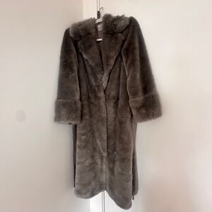 ASOS Faux Fur Coat in rich gray